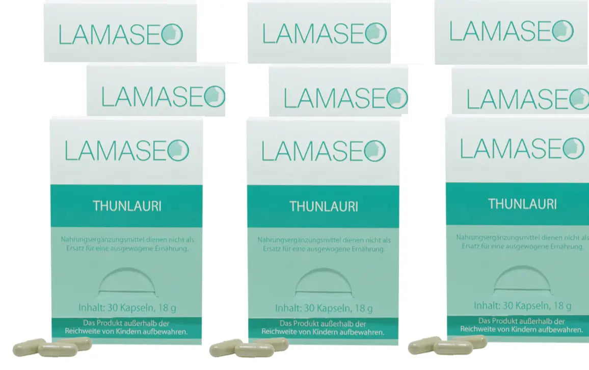 Lamaseo – Cápsulas Thunlauri – Irritaciones de la piel – Renovación de la piel – Contra los granitos Lamaseo
