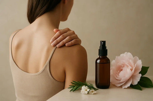 Lamaseo Spray Relax botella con ingredientes naturales para dolor muscular