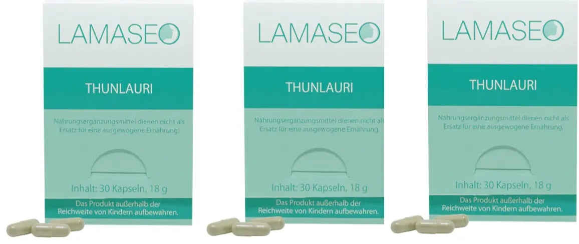 Lamaseo – Cápsulas Thunlauri – Irritaciones de la piel – Renovación de la piel – Contra los granitos Lamaseo